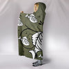 White Fish Print Hooded Blanket