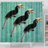 African Pied Hornbill Bird Print Shower Curtains