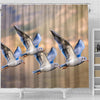 Seagulls Birds Flying Print Shower Curtains