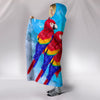 Lovely Scarlet Macaw Parrot Print Hooded Blanket