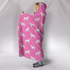 Australian Cattle Dog Pattern Print Pink Hooded Blanket