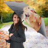 Cute Golden Retriever On Pink Print Umbrellas