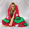 Fish Print On Red Hooded Blanket