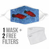 Two Red Platy Fish Print Face Mask