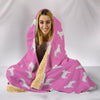 Australian Cattle Dog Pattern Print Pink Hooded Blanket