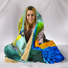 Blue And Yellow Macaw Parrot Print Hooded Blanket